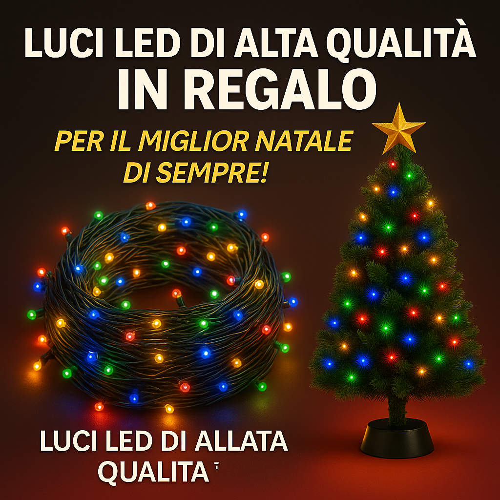 🎄 Kit Albero di Natale 90 cm Voluminoso + Luci LED Premium ✨ per il Miglior Natale di Sempre 🎅🏼❤️